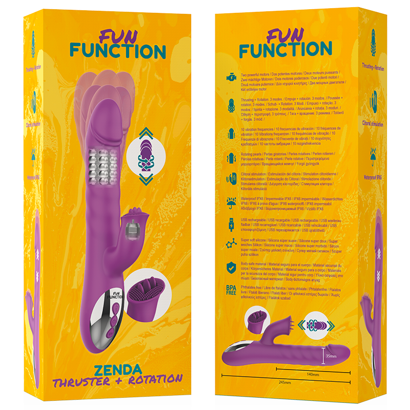 Fun Function Zenda Vibratore con Spinta e Rotazione – immagine 9