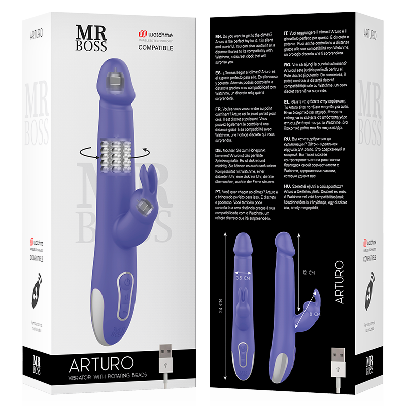 Mr Boss Arturo Vibratore Rabbit Rotante con Telecomando WatchMe – immagine 7