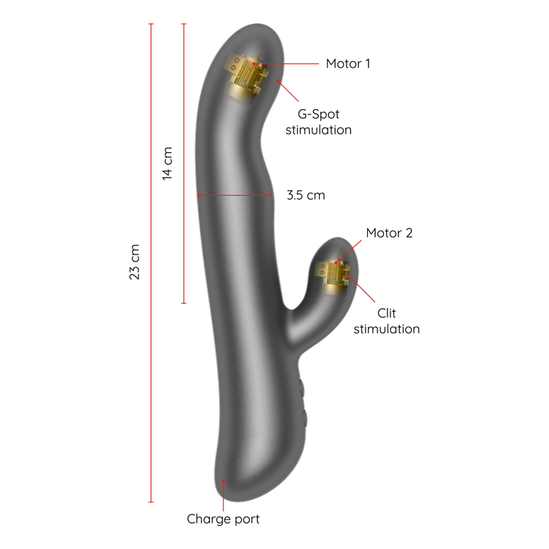 Oninder Oslo Vibratore Rabbit Rotante con App Nero – immagine 3
