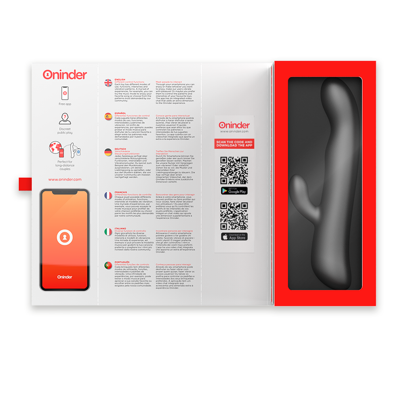 Oninder Oslo Vibratore Rabbit Rotante con App Nero – immagine 6