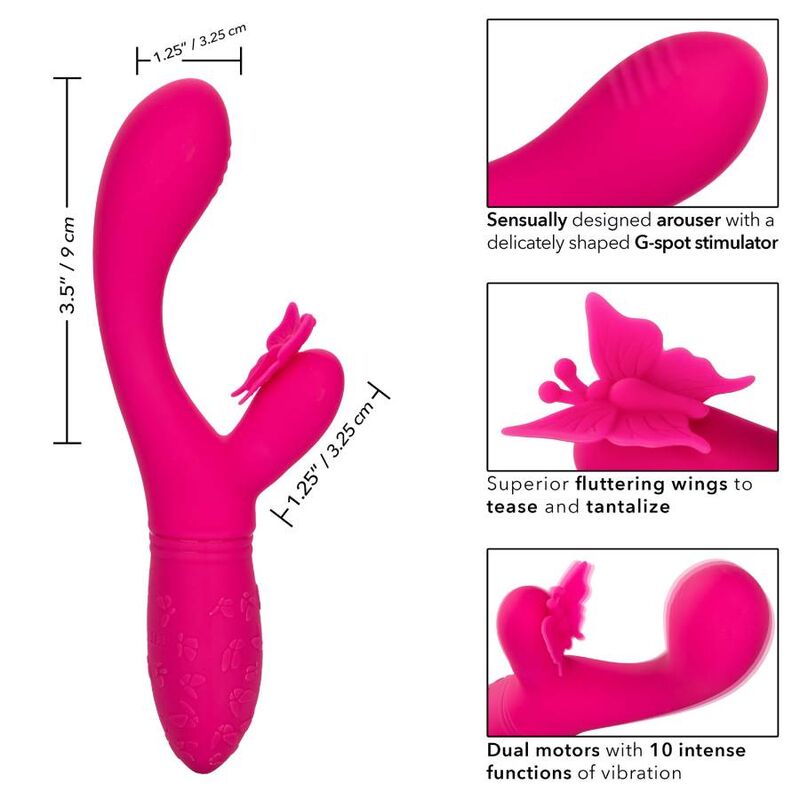 CalExotics Butterfly Kiss Flutter Vibratore Rabbit Rosa – immagine 3