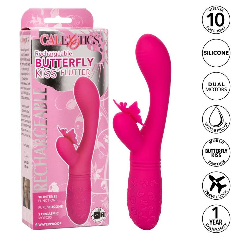 CalExotics Butterfly Kiss Flutter Vibratore Rabbit Rosa – immagine 2