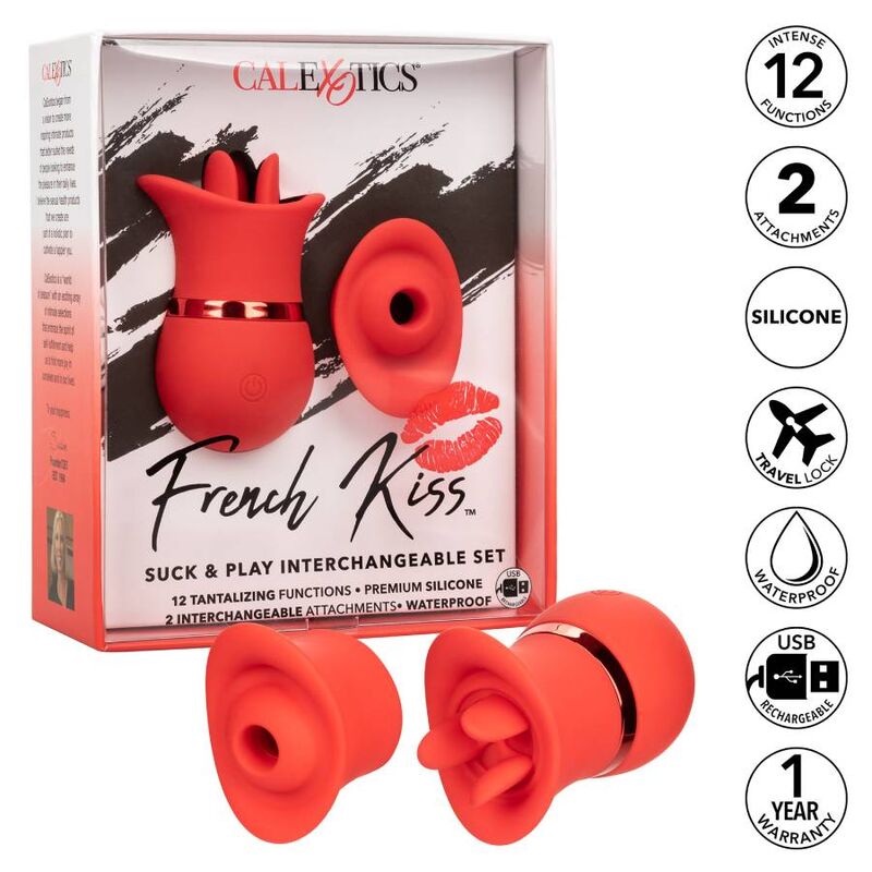 CalExotics French Kiss Suck & Play Set Stimolatore Intercambiabile – immagine 2