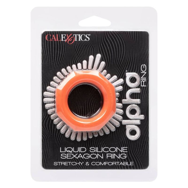 CalExotics Alpha Sexagon Anello in Silicone Liquido Arancione – immagine 8
