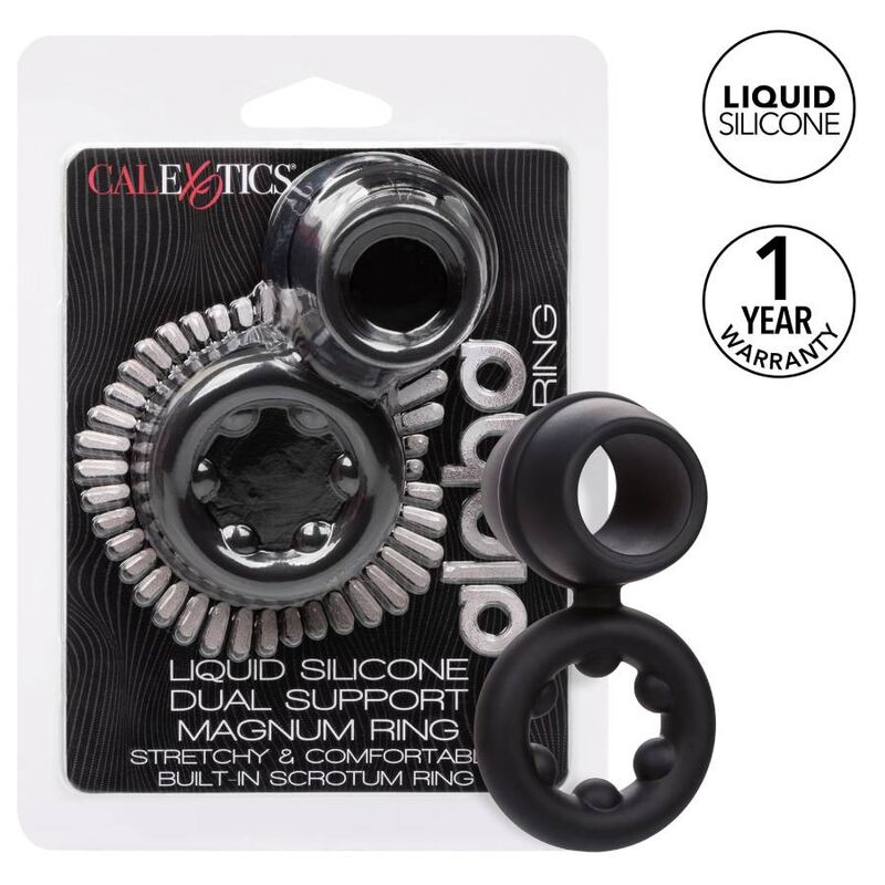 CalExotics Alpha Dual Magnum Anello in Silicone Liquido Nero – immagine 2