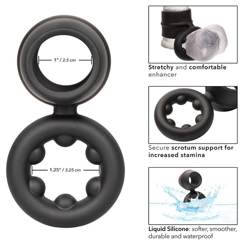 CalExotics Alpha Dual Magnum Anello in Silicone Liquido Nero – immagine 3
