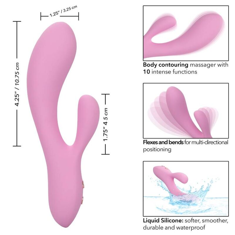 CalExotics Contour Zoie Vibratore Doppio Flessibile Rosa – immagine 3