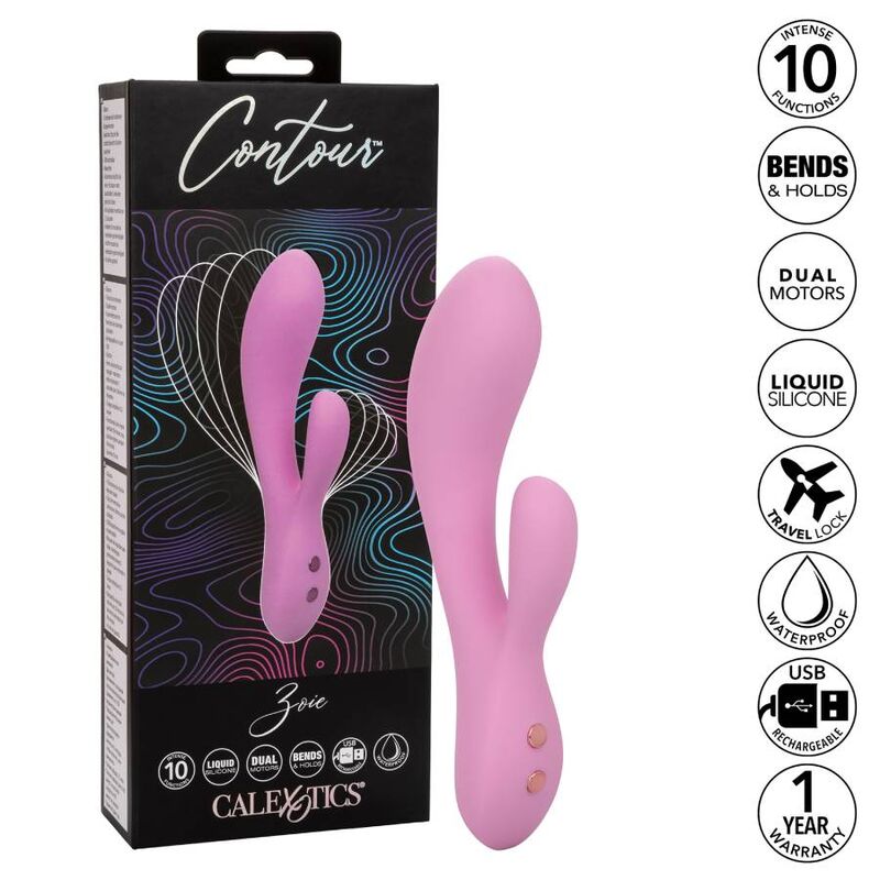 CalExotics Contour Zoie Vibratore Doppio Flessibile Rosa – immagine 2