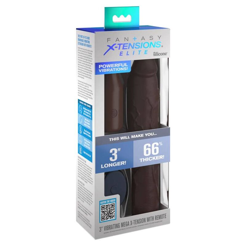 Fantasy X-Tensions Elite Guaina Estensore Vibrante 9" +3" con Telecomando Marrone