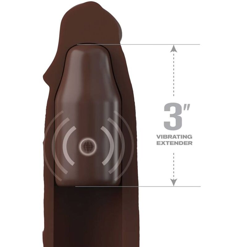 Fantasy X-Tensions Elite Guaina Estensore Vibrante 9" +3" con Telecomando Marrone – immagine 3