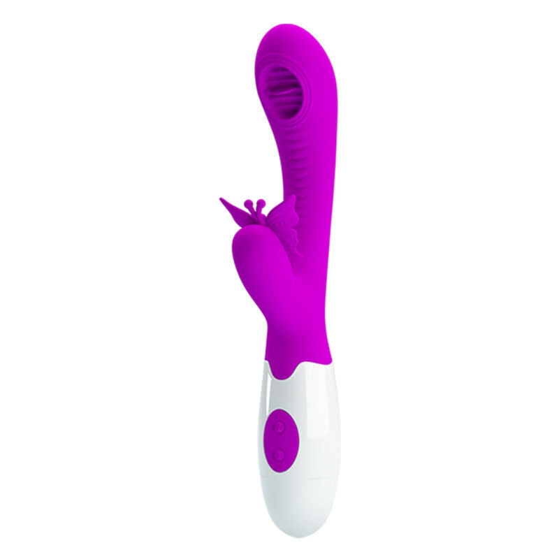Pretty Love Moth Vibratore Rabbit con Lingua e Farfalla Lilla – immagine 2