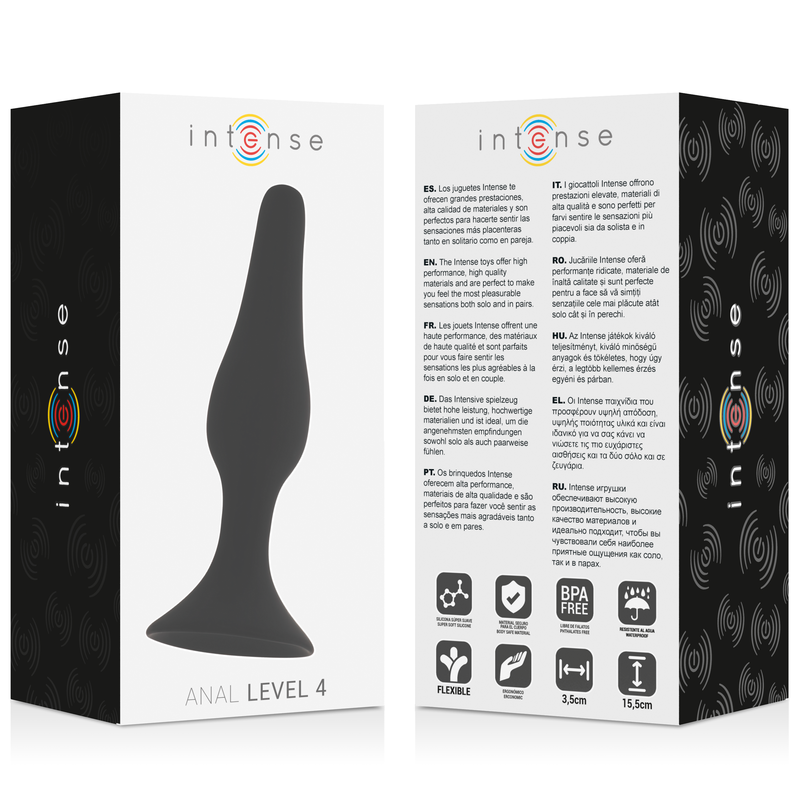 Intense Anal Level 4 Dildo Anale in Silicone 15,5 cm Nero – immagine 4