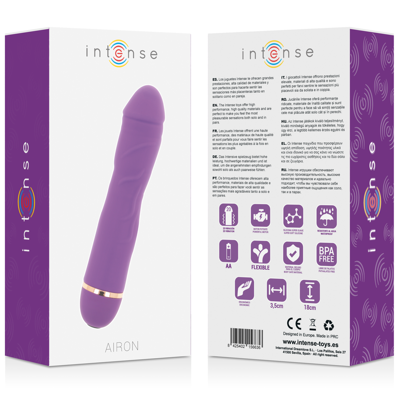 Intense Airon Vibratore in Silicone 20 Velocità Lilla – immagine 4