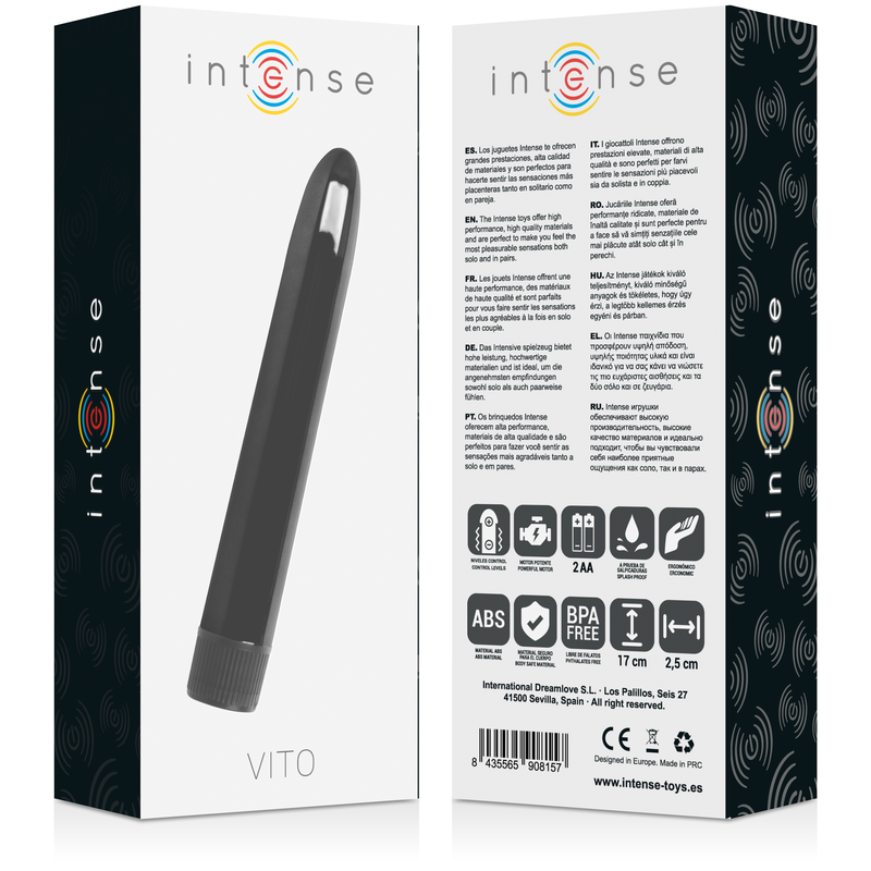 Intense Vito Vibratore Classico 17 cm Nero – immagine 4
