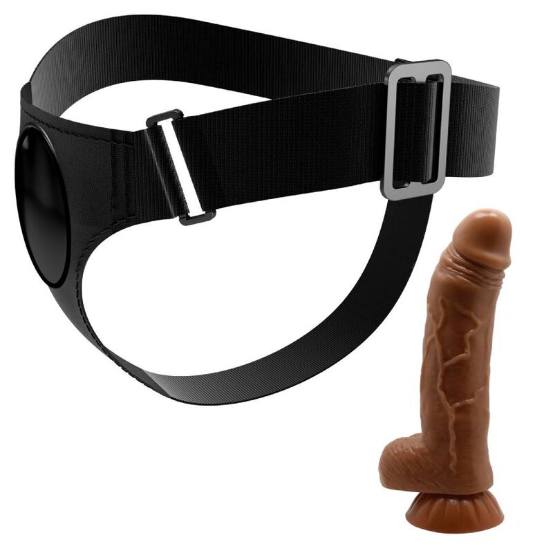 Pretty Love Slip Strap-On Universale con Dildo Micheal 20 cm Marrone – immagine 5