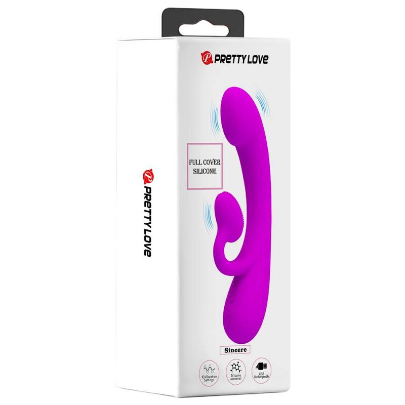 Pretty Love Sincere Vibratore Rabbit con Setole Clitoridee Viola – immagine 9