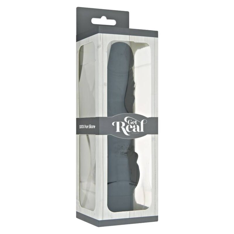 Get Real Classic Stim Vibratore Realistico con Stimolatore Clitoride Nero – immagine 3
