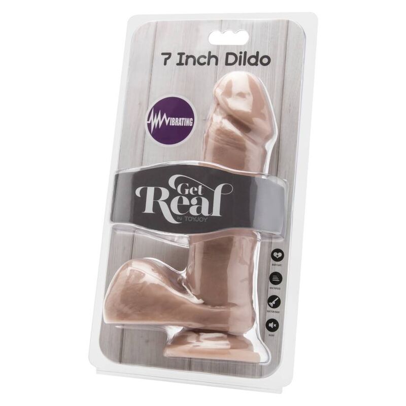 Get Real Dildo Realistico Vibrante con Testicoli e Telecomando a Filo 18 cm – immagine 2