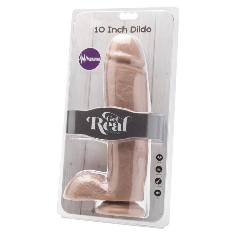 Get Real Dildo Realistico Vibrante con Testicoli e Telecomando a Filo 25,5 cm – immagine 2