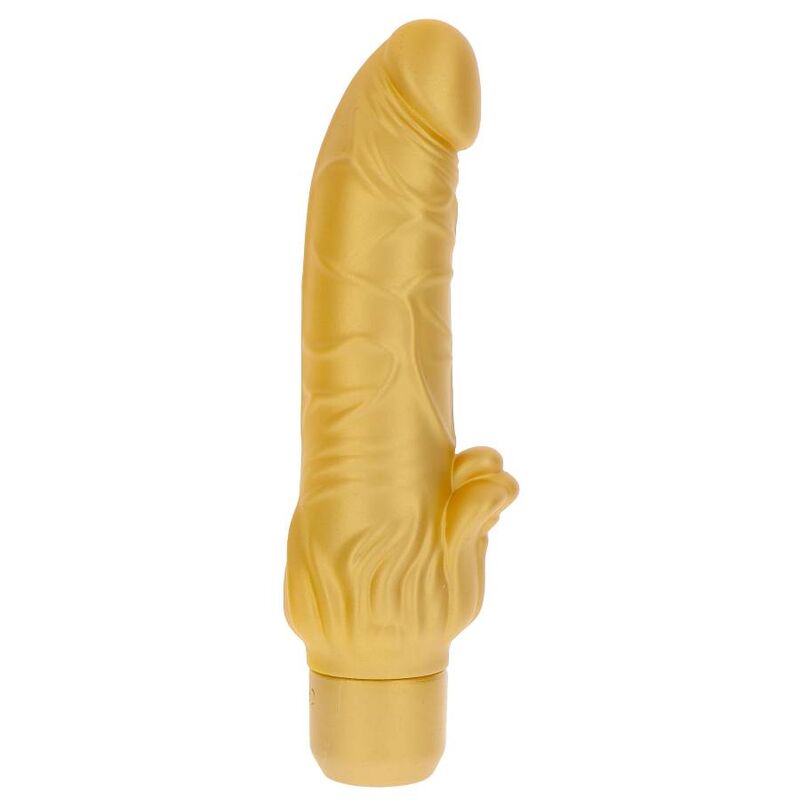 Get Real Gold Dicker Stim Vibratore Realistico Oro con Stimolatore Clitoride – immagine 2