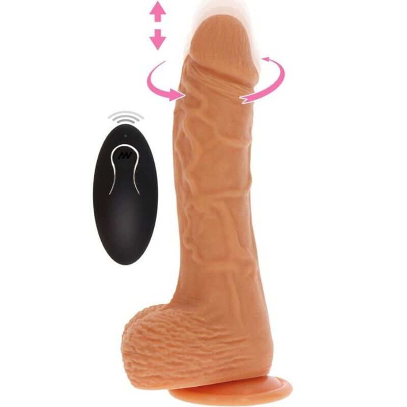 Get Real Naked Dildo Vibrante Rotante con Spinta Su e Giù e Ventosa