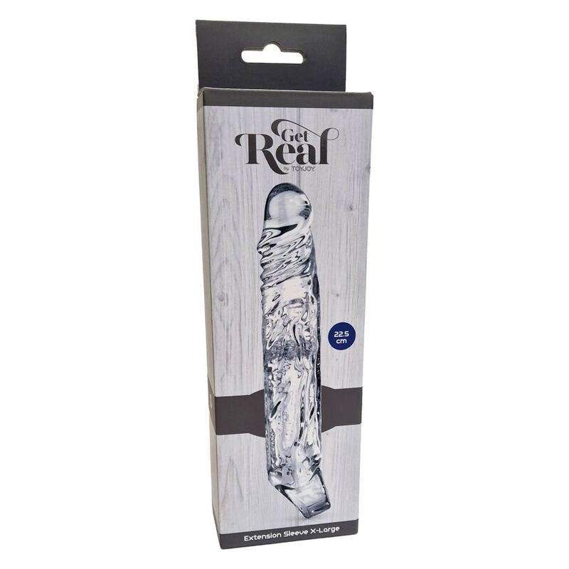 Get Real Guaina Estensore Pene XL Trasparente 22,5 cm – immagine 3