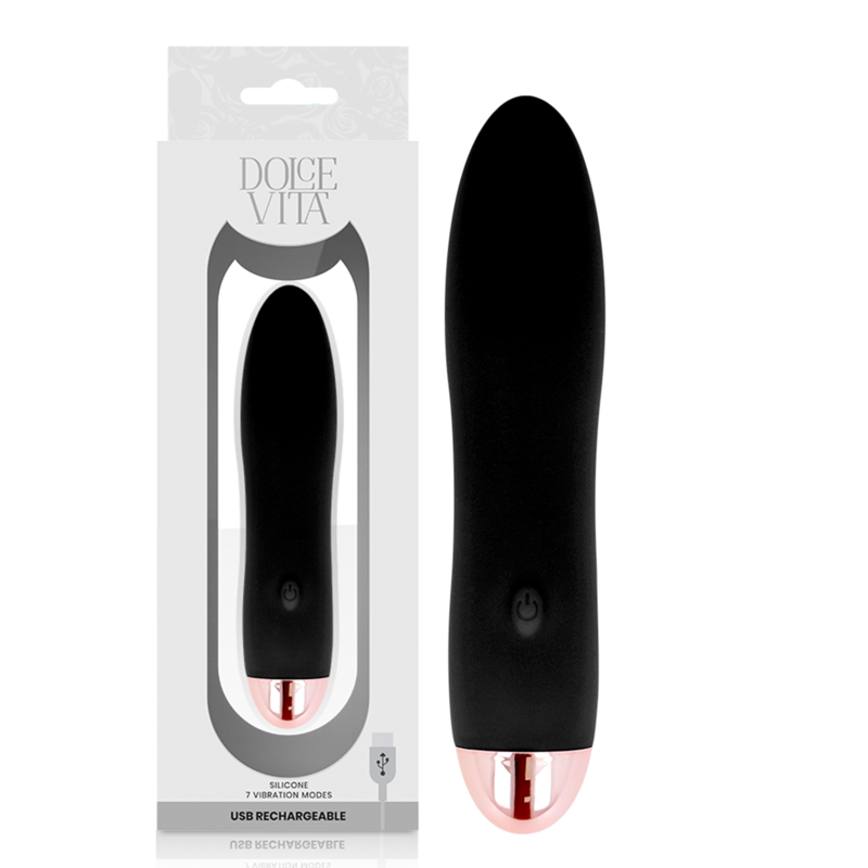 Dolce Vita Four Vibratore Ricaricabile in Silicone Nero