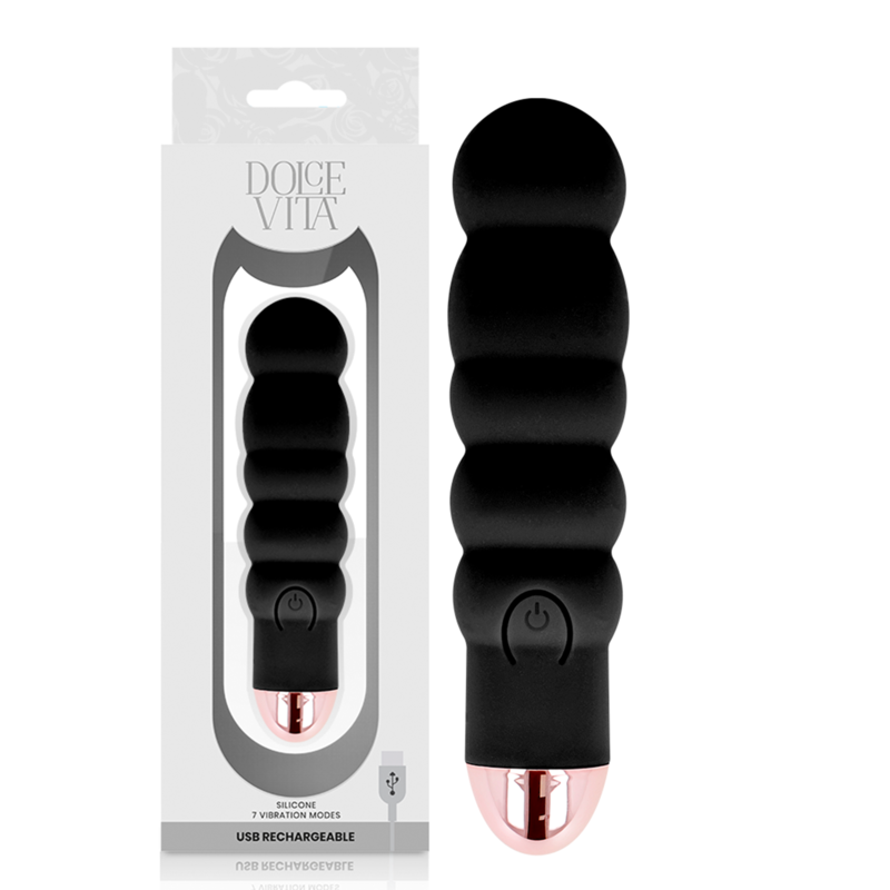Dolce Vita Six Vibratore Ricaricabile in Silicone Nero
