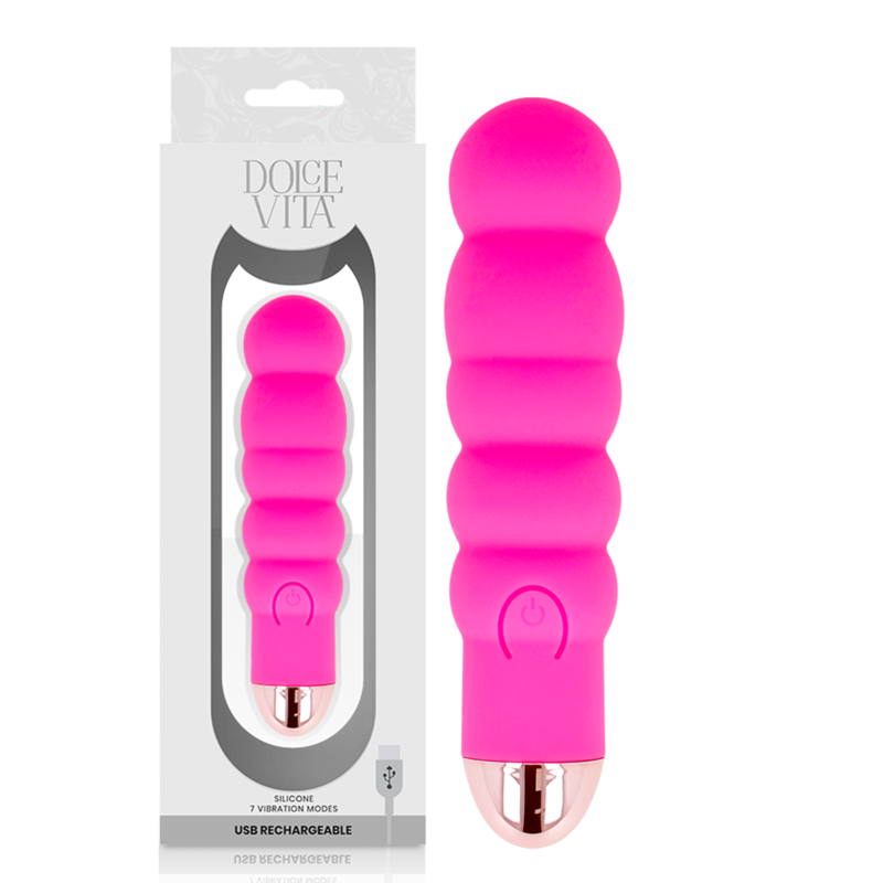 Dolce Vita Six Vibratore Ricaricabile in Silicone Rosa