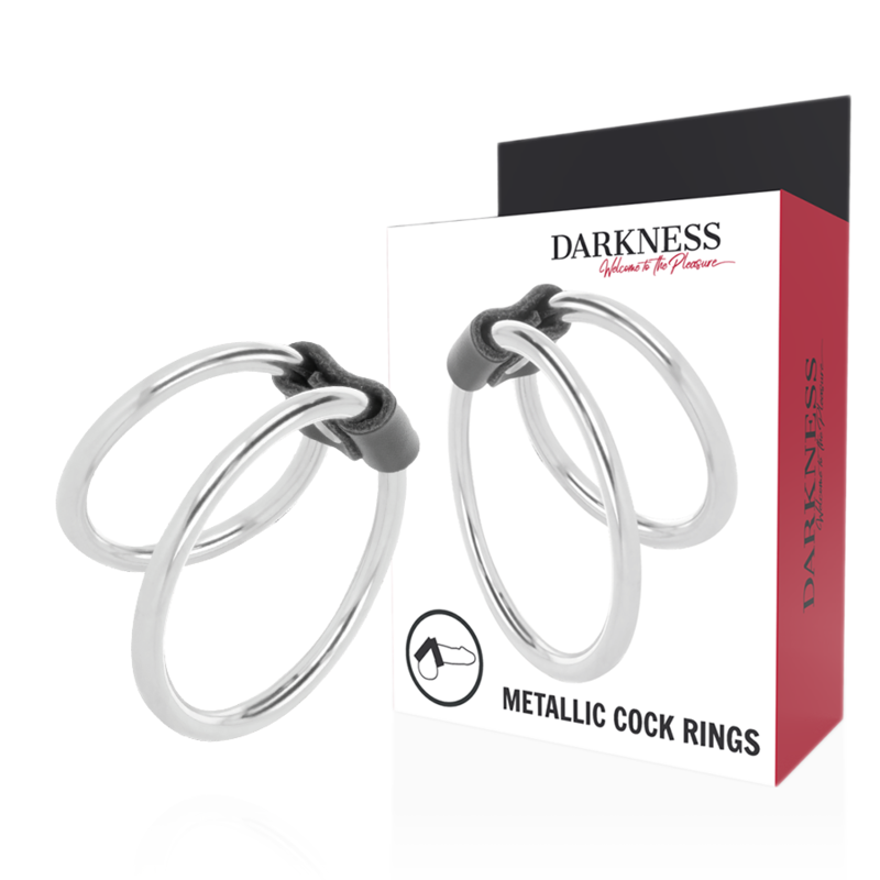 Darkness Doppio Anello per Pene in Metallo