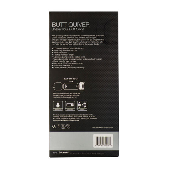 Rocks-Off Butt Quiver Stimolatore Prostatico 7 Velocità Nero – immagine 3
