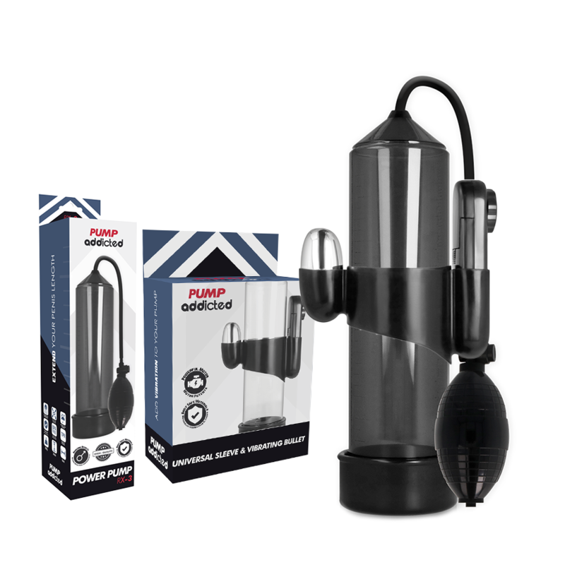 Pump Addicted RX3 Pompa per l'Erezione con Proiettile Vibrante Nero – immagine 2