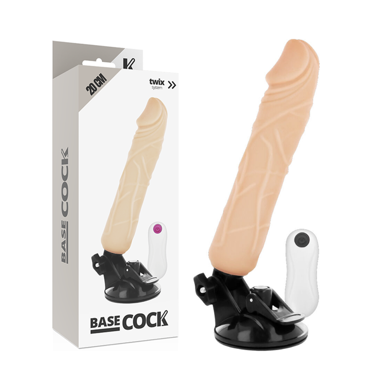 Basecock Vibratore Realistico con Telecomando Carne 20 cm