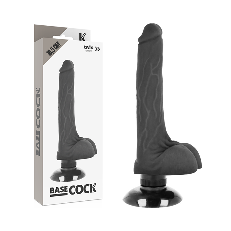 Basecock Vibratore Realistico 2 in 1 Nero 18,5 cm