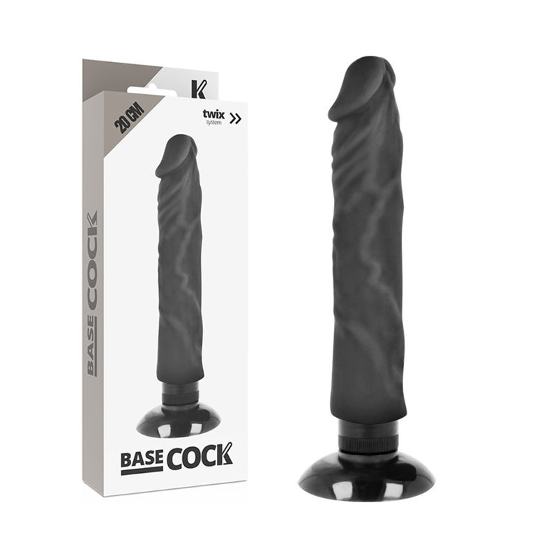 Basecock Vibratore Realistico 2 in 1 Nero 20 cm