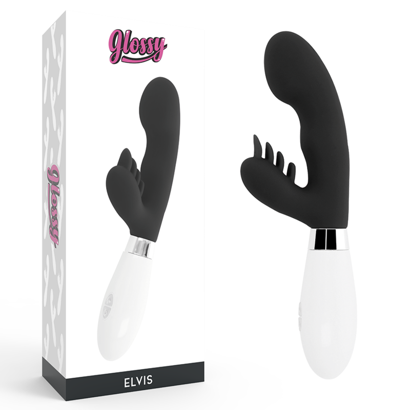 Glossy Elvis Mini Vibratore Rabbit Nero