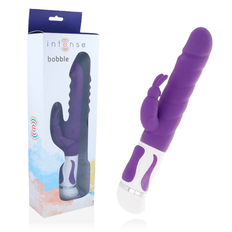 Intense Bobble Vibratore Rabbit Rotante in Silicone Lilla