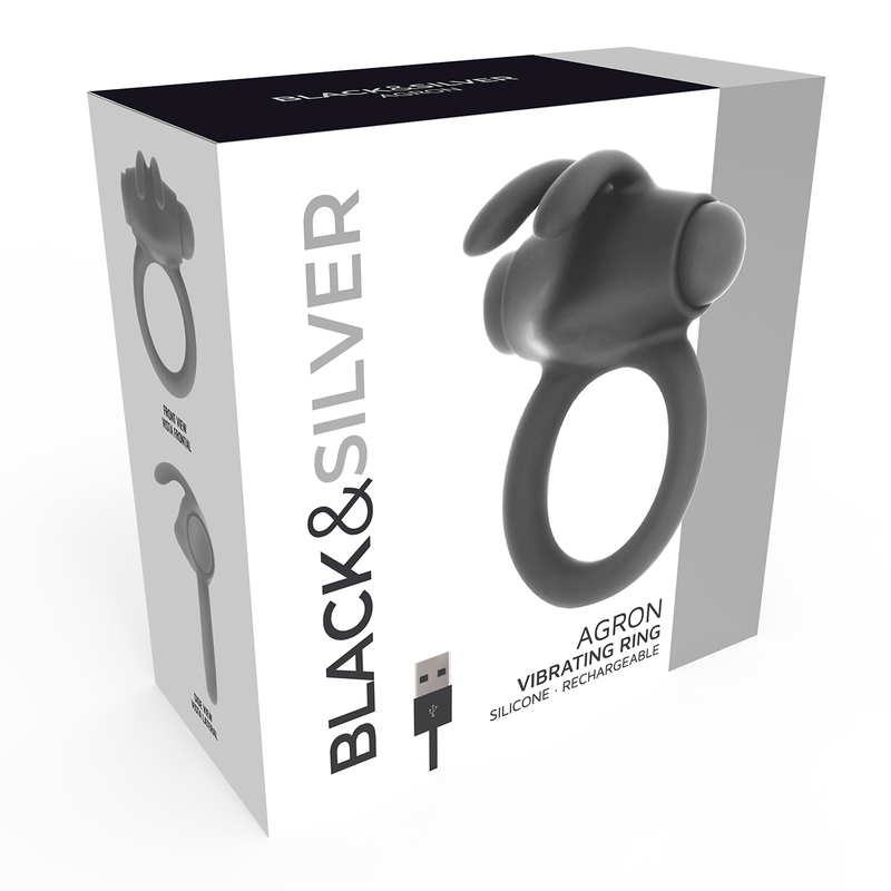 Black & Silver Agron 2.0 Anello Vibrante Ricaricabile – immagine 5