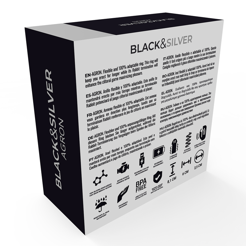 Black & Silver Agron 2.0 Anello Vibrante Ricaricabile – immagine 6
