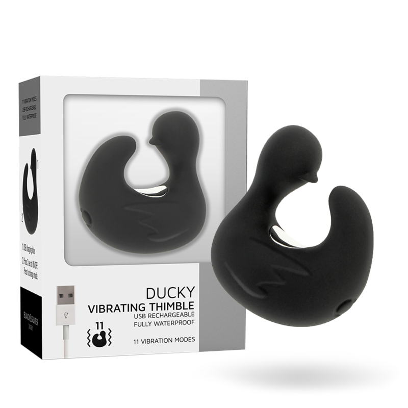 Black&Silver Duckymania Ditale Vibrante a Paperella Ricaricabile – immagine 2