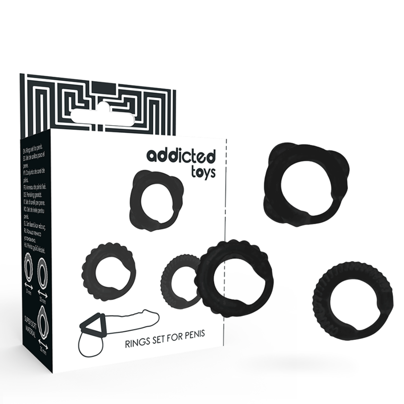 Addicted Toys Set C-Ring 3 Anelli per Pene Neri