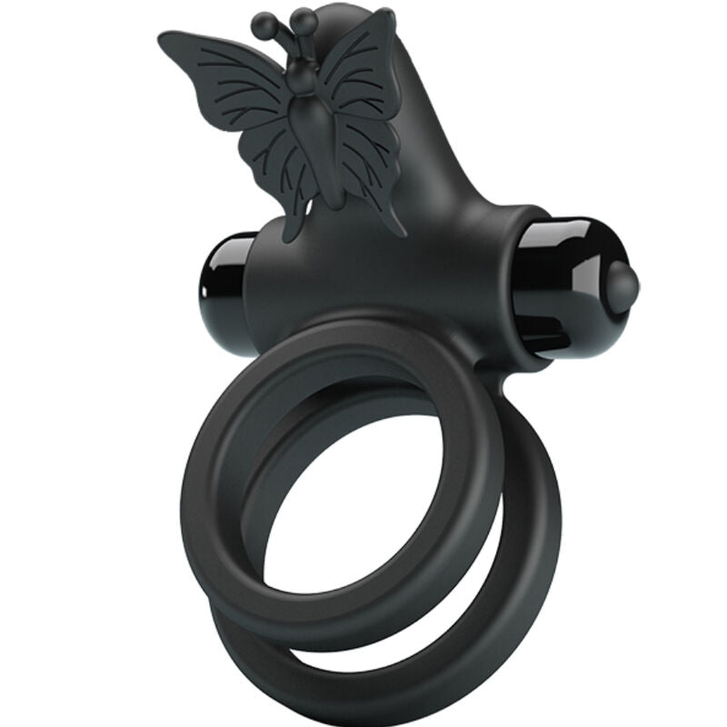 Pretty Love Doppio Anello Vibrante con Farfalla Ricaricabile – immagine 2