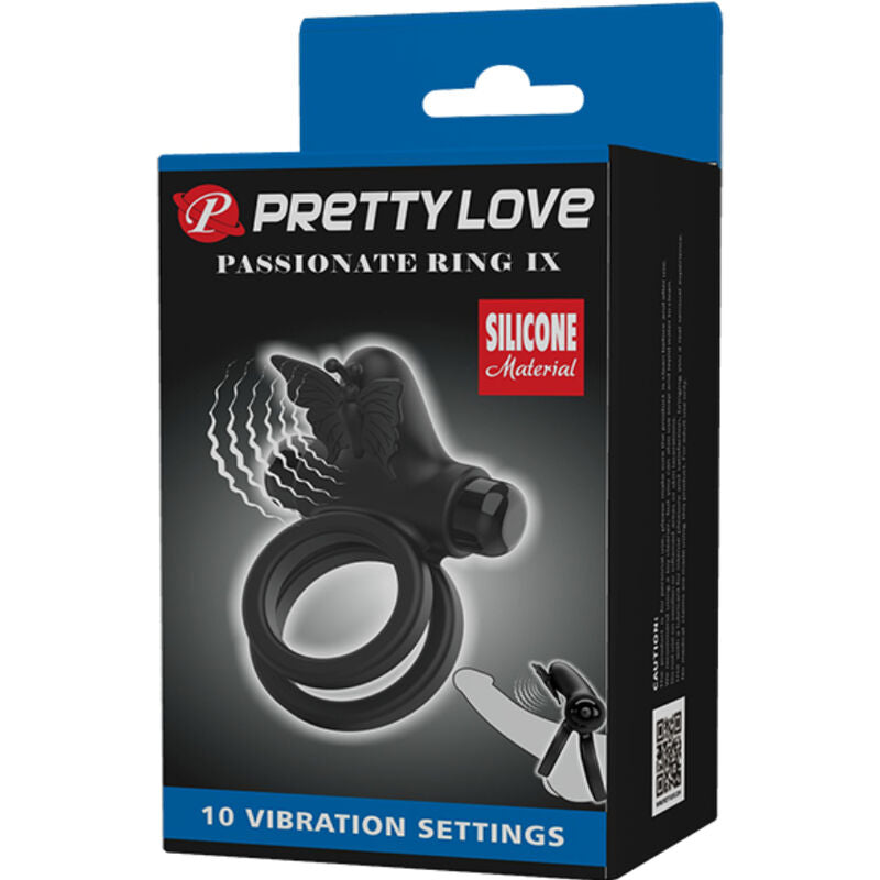Pretty Love Doppio Anello Vibrante con Farfalla Ricaricabile – immagine 11