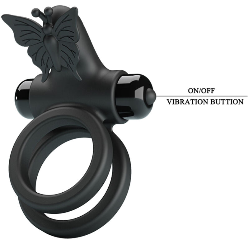 Pretty Love Doppio Anello Vibrante con Farfalla Ricaricabile – immagine 9