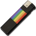 Pride Accendino Nero Ricaricabile con Bandiera Arcobaleno LGBT