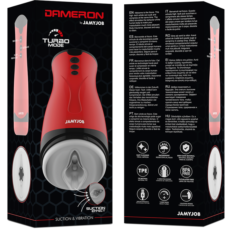 Jamyjob Dameron Masturbatore con Aspirazione e Vibrazione – immagine 7