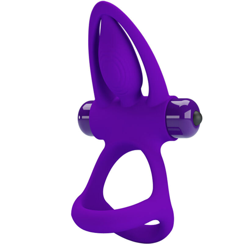 Pretty Love Anello Vibrante con Setole e Delfino Viola
