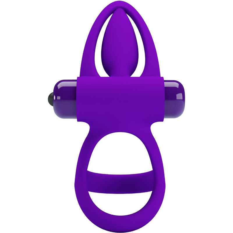 Pretty Love Anello Vibrante con Setole e Delfino Viola – immagine 4