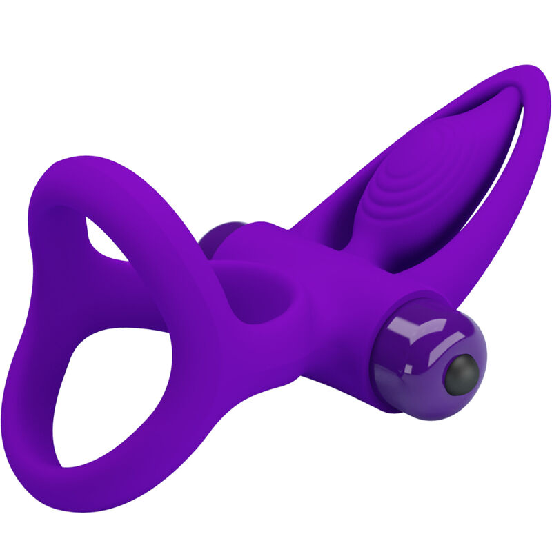 Pretty Love Anello Vibrante con Setole e Delfino Viola – immagine 5