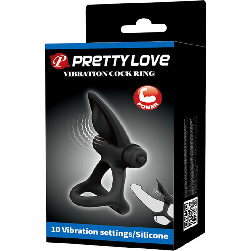 Pretty Love Anello Vibrante con Setole e Delfino Nero – immagine 9